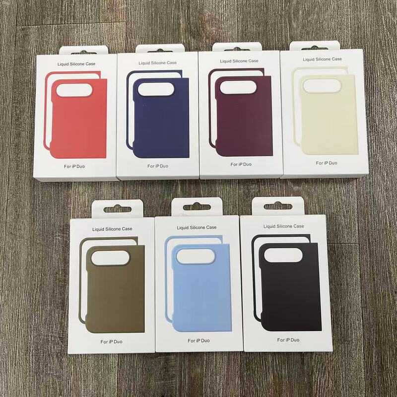 [in Stock, Immediate Dispatch] Suitable for iPhone Duo Foldable Screen Phone Case, Liquid Silicone Magsafe Magnetic Apple Duo Protective Case, New Model Same as Official Website, Full Coverage Anti-Drop Case, Sand Color