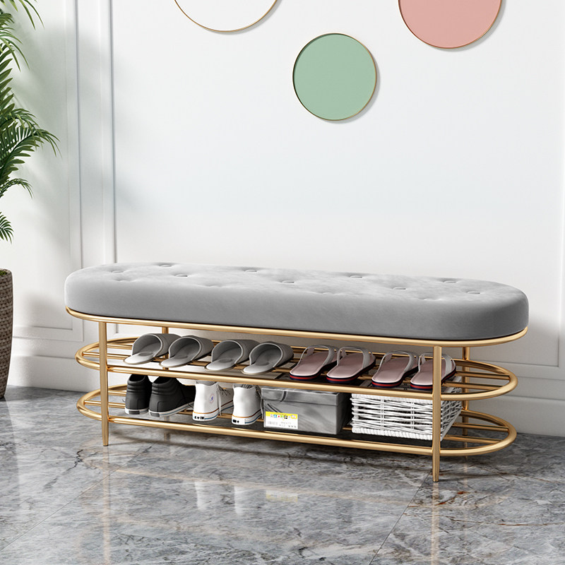 Household shoe changing stool home soft cushion cushion door creative light luxury Nordic wearing shoe stool shoe cabinet door can sit