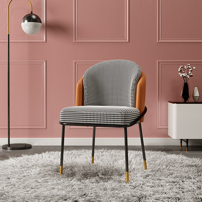 Dining chair modern minimalist home Nordic light luxury backrest fabric minimalist chengbird stool table desk desk makeup chair