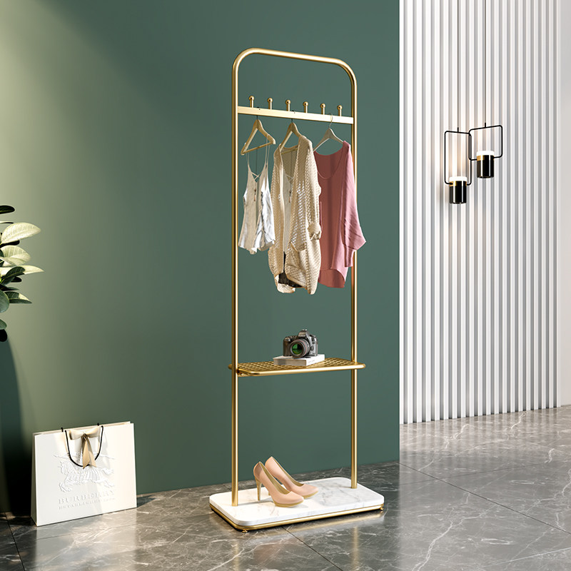 Nordic coat rack home hanger floor light luxury bedroom clothes rack simple vertical room bag rack - Taobao