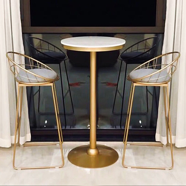 Balcony small table and chair three-piece set Internet celebrity casual modern minimalist bar home Nordic window high-legged round bar table