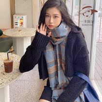 Womens autumn winter 2021 new scarves 100 lapped retro Korean version of cashmere students warm and thickened to send gifts