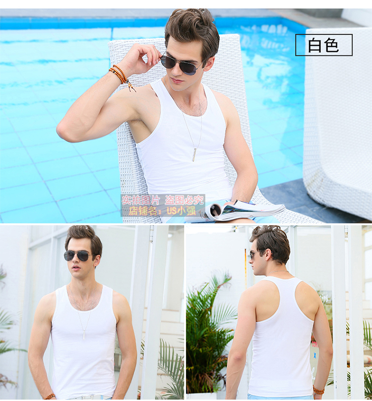 Của nam giới áo ghi lê mùa hè thể dục chặt chẽ thể thao dưới hẹp vest cotton Slim XL triều áo sơ mi