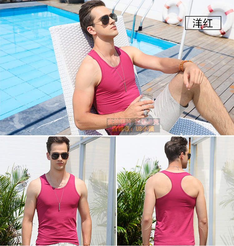 Của nam giới áo ghi lê mùa hè thể dục chặt chẽ thể thao dưới hẹp vest cotton Slim XL triều áo sơ mi