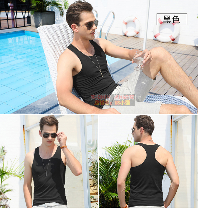 Của nam giới áo ghi lê mùa hè thể dục chặt chẽ thể thao dưới hẹp vest cotton Slim XL triều áo sơ mi