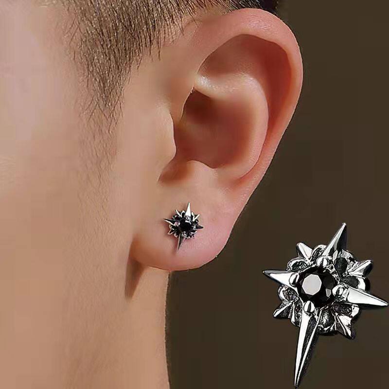 Polaris sterling silver earrings men's singles only 2022 ins high-end couple natural niche hypoallergenic earrings