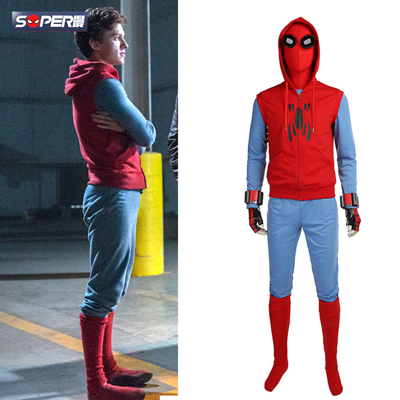 Super Spider-Man Cosplay Homecoming Hooded Sweatshirt Spider-Man Suit Cosplay Costume Super Spider-Man Cosplay Homecoming Hooded Sweatshirt Spider-Man Suit Cosplay Costume