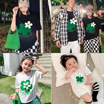 Special pro-load high-end summer style net red fried street foreign air fashion a three-four-mouth baby flower short sleeve T-shirt