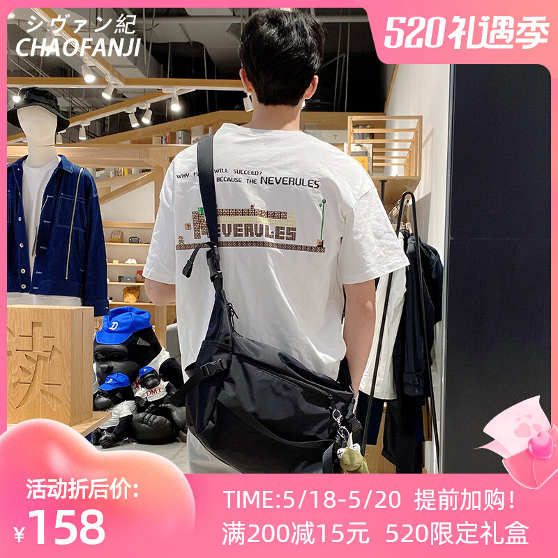 CHAFAANJI 2021 NEW NATIONAL TIDE SKEW SATCHEL FOR MEN'S SINGLE SHOULDER BAG SCHOOLGIRL OVERALLS BAG TIDE CARD POSTMAN BAG