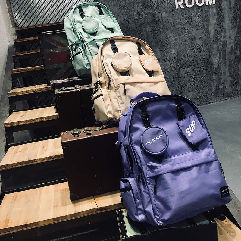CHAOFANJI (candy color series limited edition) Japanese fashion brand backpack male student backpack school bag female
