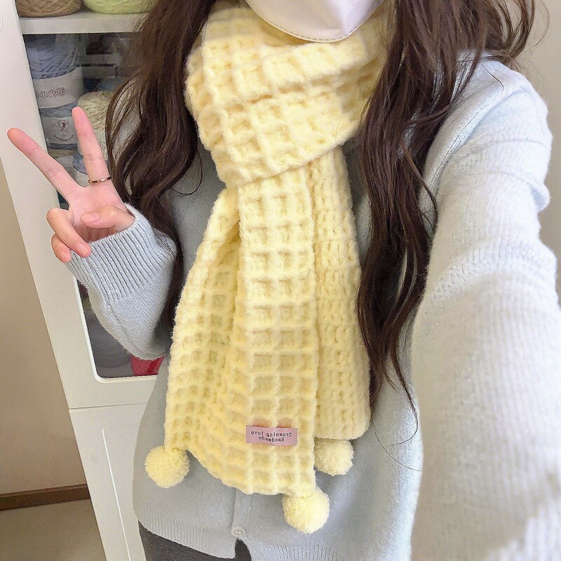 Waffle Scarf Yarn Handmade DIY Material Kit Cloud Cotton Knitted Neck Warmer Autumn and Winter Gift for Boyfriend/Girlfriend Waffle Scarf Yarn Handmade DIY Material Kit Cloud Cotton Knitted Neck Warmer Autumn and Winter Gift for Boyfriend/Girlfriend