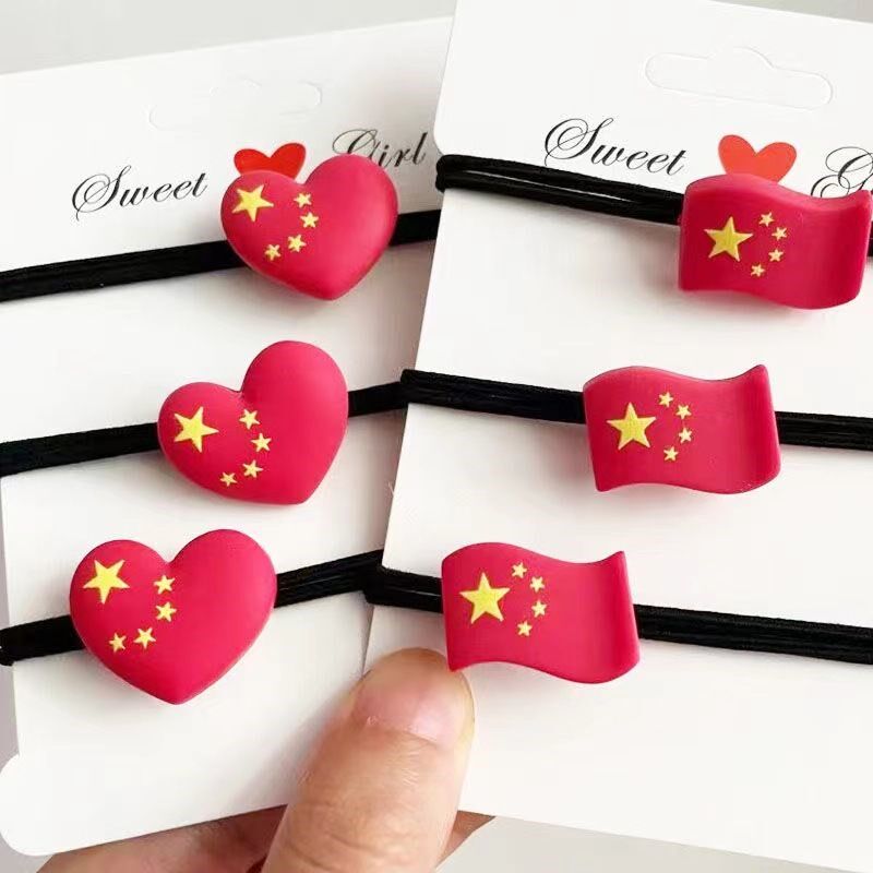 Hair rope, hair rope, National Day travel, love hair circle, rubber band for hair, hair accessories for boyfriend