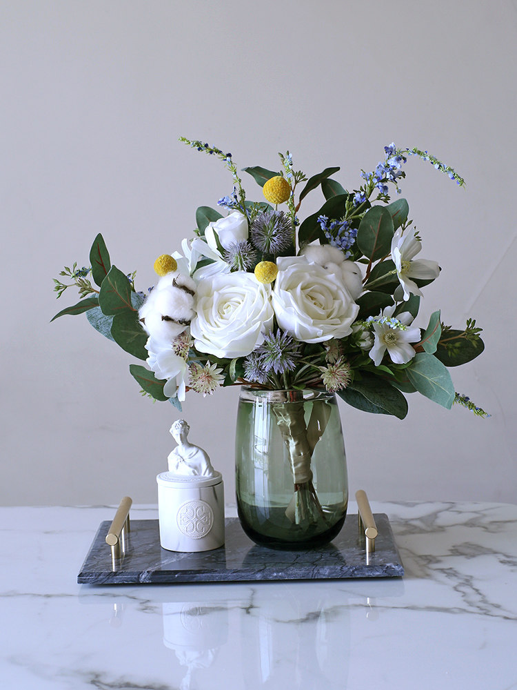 Hand bouquet simulation rose decoration simple bouquet dried flowers fake flowers decorative flowers ins living room decoration set