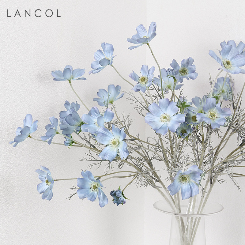 Lancol Emulation Flower Small Fresh Persian Chamomile Grey Blue Table Living Room Home Decoration Flower Pendulum Pieces Fake Flowers Silk Flowers