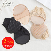 Summer high heels boat socks Womens non-slip half socks Silicone bag finger half palm socks Half yard pad socks pad shallow mouth invisible socks