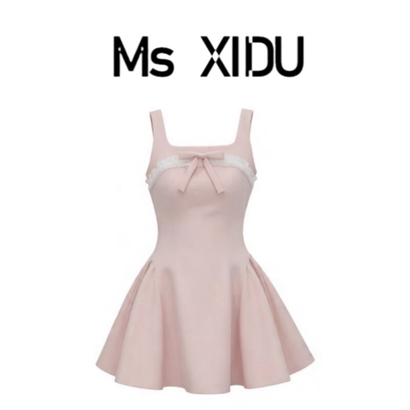 Ms Xidu In-Stock Ballet Girl Light Pink Sweet Princess Dress Summer Waist-Cinching Tutu Dress Birthday Dress