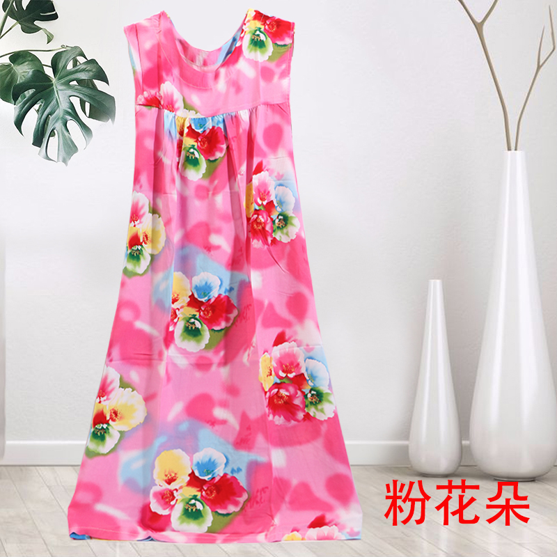 Ái lực với bông lụa bông lụa phụ nữ nightdress phụ nữ mùa hè bông dễ thương váy không tay váy nhiều màu wx2