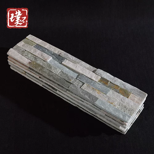 Натуральная культура камень анти -кирпичная гостиная телевизионный фоновый фон Вилла сад сад Голубой внешняя стена культурный кирпич