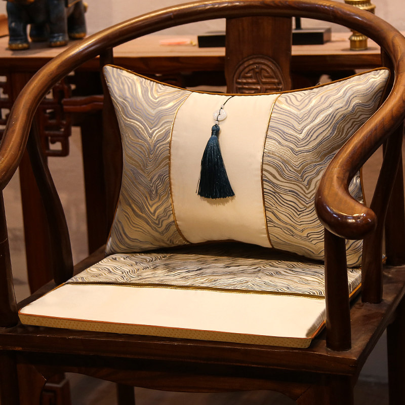 New Chinese chair cushion Cushions Vintage Solid Wood Red Wood Furniture Washer Chair Taike Chair Tea Table Chair Wooden Stool Non-slip Seat Cushion