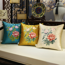 New Chinese embroidered clasped sofa cushions Chinese wind embroidered with pillow cover European-style headboard with big backrest custom-made
