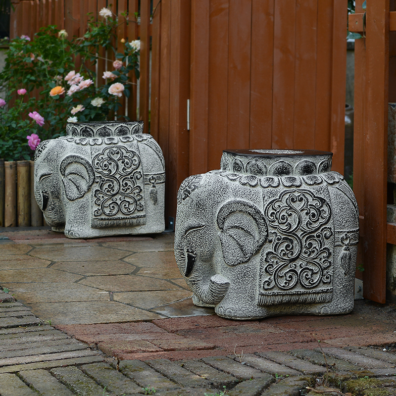 Garden landscape farmhouse imitation stone bench outdoor artificial stone pier elephant stool garden villa home garden base