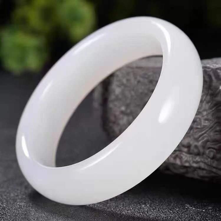 Xinjiang Hetian Jade Bracelet Natural Mutton Fat Jade White Jade Bracelet Genuine White Jade Bracelet Women's Wangfu Real Jade Bracelet