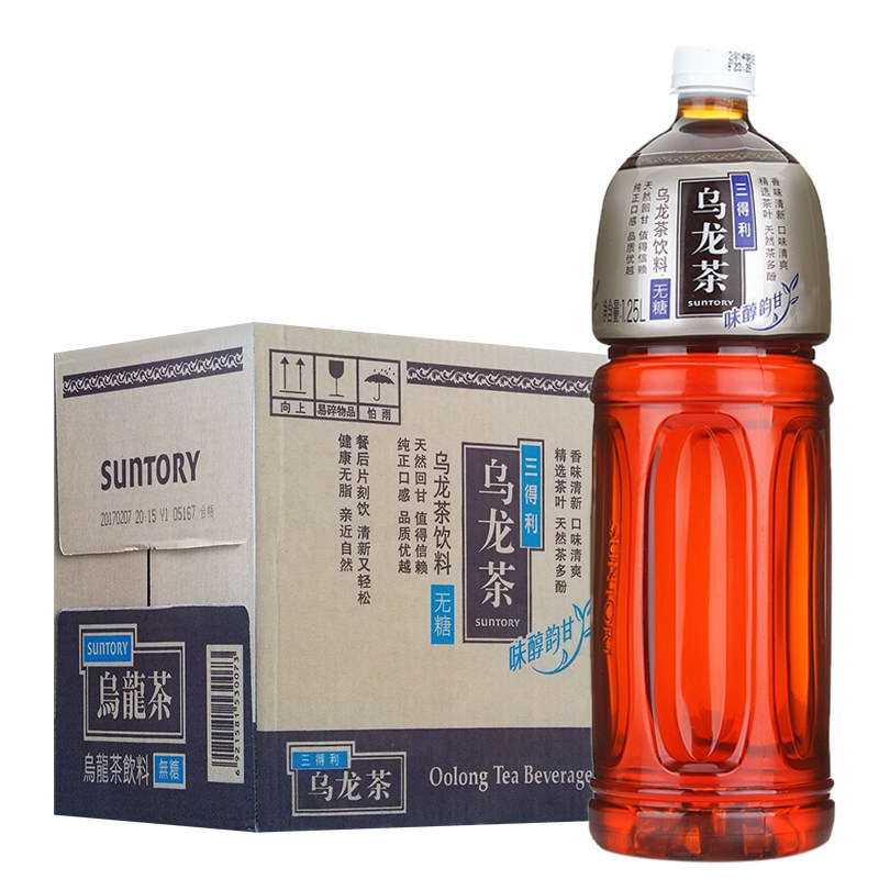 JiangZhejiang Shanghai Anhui Santory Trinity No sugar oolong tea 1 25L* 6 bottles whole box tea drink No sugar tea Uron