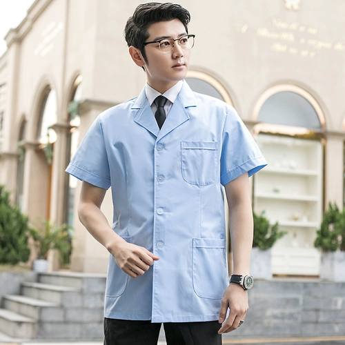 Короткий белый халат, юбка в складку, тонкая униформа врача, летняя униформа медсестры для работы, короткий рукав