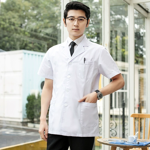 Короткий белый халат, юбка в складку, тонкая униформа врача, летняя униформа медсестры для работы, короткий рукав