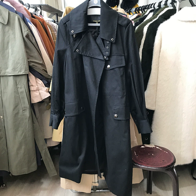 Một số lượng nhỏ chi phí-hiệu quả chất lượng cao cotton trench coat ~ 2018 mùa thu mới đơn giản tính khí áo khoác