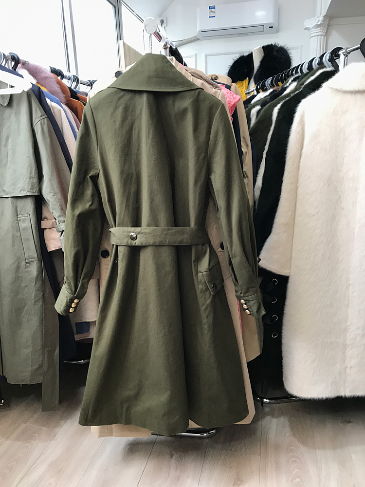 Một số lượng nhỏ chi phí-hiệu quả chất lượng cao cotton trench coat ~ 2018 mùa thu mới đơn giản tính khí áo khoác áo khoác phao nữ