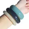 Xinjiang Hetian jade bracelet Minced blue smoke purple lotus root powder minced sugar white powder Celadon white Qinghai Qinghuang mouth duck egg green
