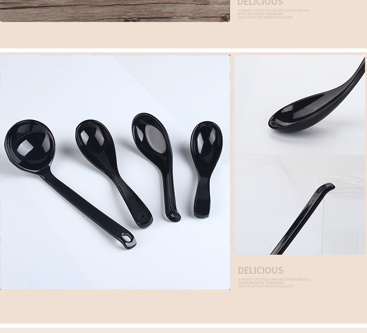 A5 tay cầm dài muỗng thương mại cao cấp muỗng melamine muỗng nhỏ nhiệt độ cao cay nóng 羹 melamine bộ đồ ăn muỗng nhựa - Đồ ăn tối dĩa trắng