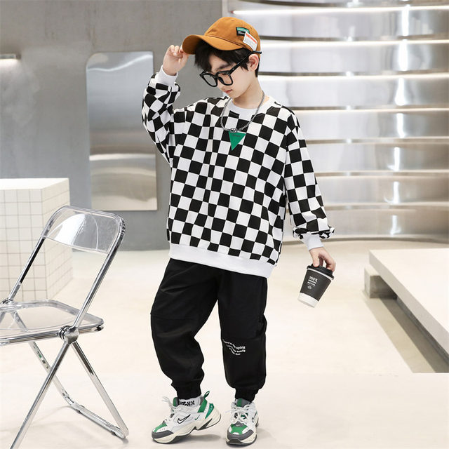 Boys' sweater suits 2022 autumn new children's boys and big boys Korean version of handsome and western style autumn boys' trendy children's clothing