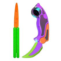 Butterfly knife carrot knife folding knife decompression toy hand throwing training childrens carrot knife 3D printed luminous knife