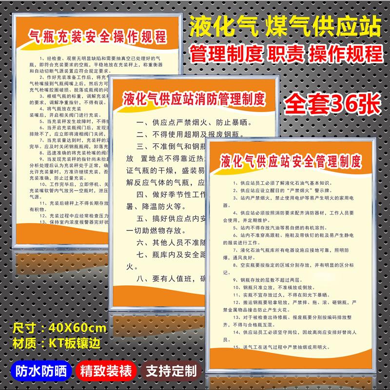Liquefied Gas Gas Supply Station Fire Safety Management System Post Duty Operation Protocol Safety Sign Wall Chart