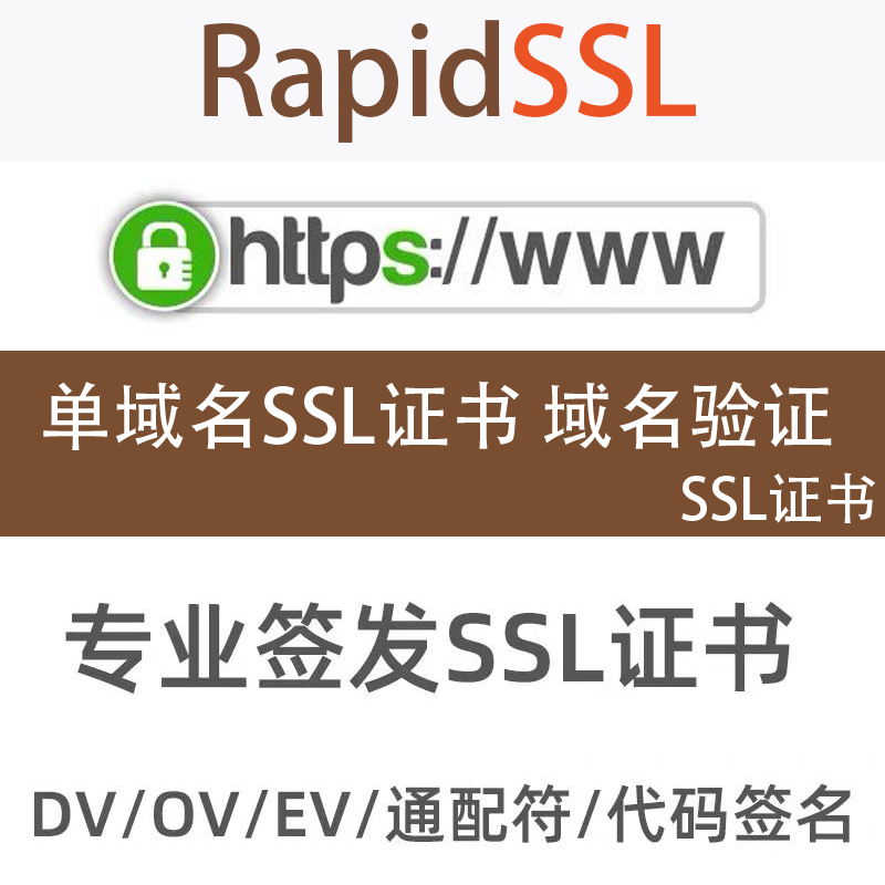 RapidSSL DV Certificate Wildcard Domain Name Validation SSL Certificate HTTPS Websites Encryption Technical Support