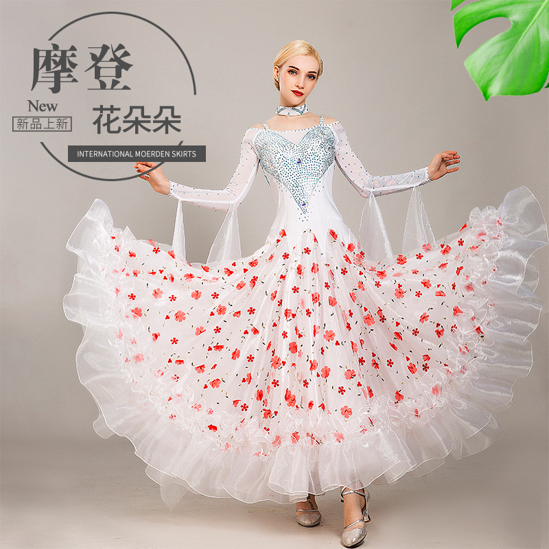 2022 New Embroidered Morden Dance Dress Social Dance Handcrafted Bronzed for the National Label Performance Costume Collective Dance Suit