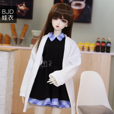 taobao agent Demon Guru BJD baby jacket 3 points 4 points Big girl casual loose medium long white sweater jacket