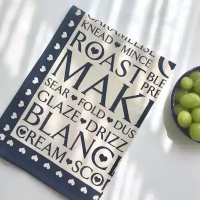 British single cotton tea towel cloth napkin decoration hanging painting photo background cooking and gourmet clothing and cleaning