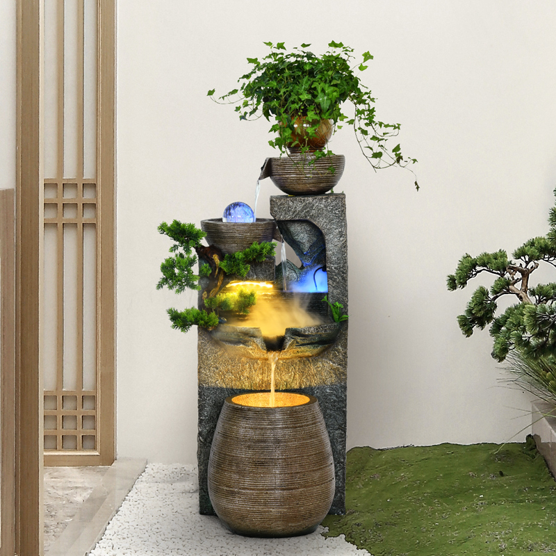 Flowing Water Brings Wealth, Circulating Water Decoration for Living Room and Office, Floor-Standing Living Room 2026 New Model Fish Tank Feng Shui Wheel Landscape Flowing Water Brings Wealth, Circulating Water Decoration for Living Room and Office, Floor-Standing Living Room 2026 New Model Fish Tank Feng Shui Wheel Landscape