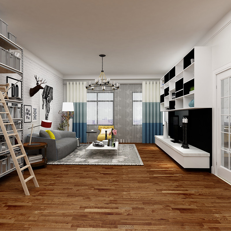 Sacred Elephant pure three - layer solid wood composite wood flooring household E0 environmental retro 3 mm white oak tripiece NK8301