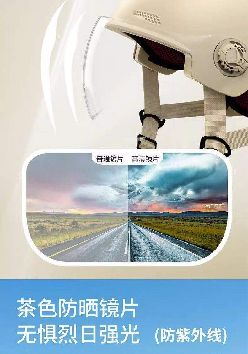 Helmet with new national standard 3C certification for electric motorcycles, suitable for men and women, universal for all seasons in summer, half helmet