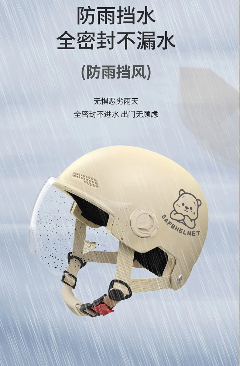 Helmet with new national standard 3C certification for electric motorcycles, suitable for men and women, universal for all seasons in summer, half helmet