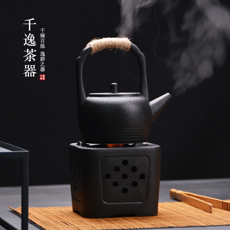 Japanese ceramic tea furnace household small alcohol lamp burning tea furnace mini-boiler candleware heating warm tea carbon furnace