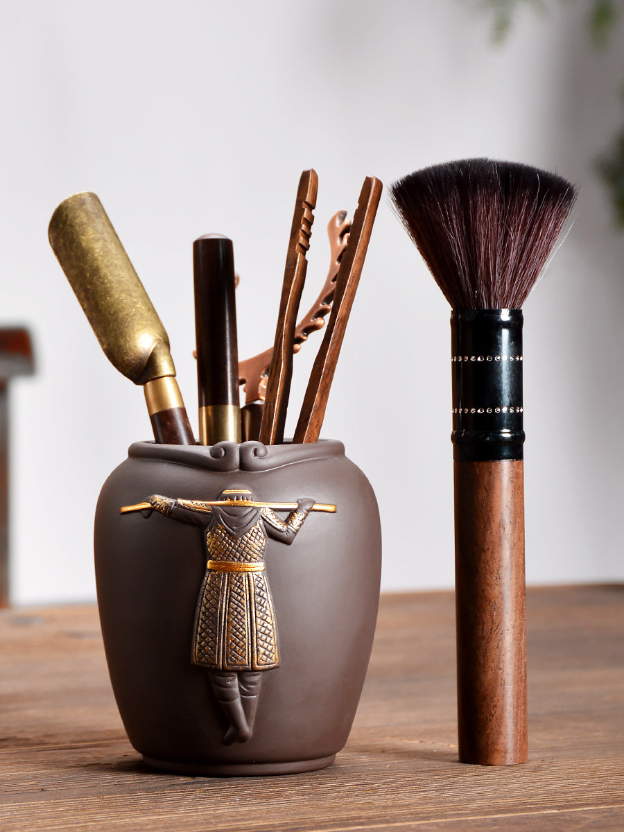 Sun Wukong Tea Ceremony Six gentlemen set Qi Tian Da Sheng Tea art Ebony Kung Fu tea accessories zero matching home