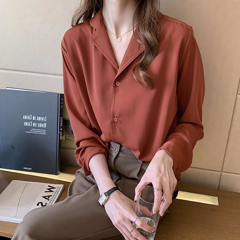 Plus size spring top T-shirt fat sister long-sleeved shirt loose and thin V-neck chiffon bottoming shirt 200 catties