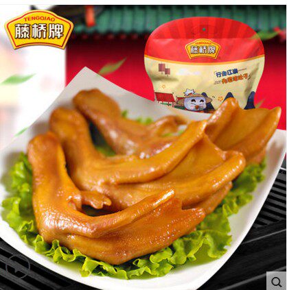 Wenzhou specialty tengqiao duck palm marinated duck claw casual dress sauce flavor spicy taste independent small package 500g