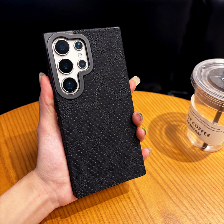 Black & White Python Texture Snake Skin Pattern iPhone Case