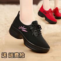 Dance shoes 2021 spring and autumn summer new square dance shoes womens soft bottom sailor dance black mesh breathable dance shoes